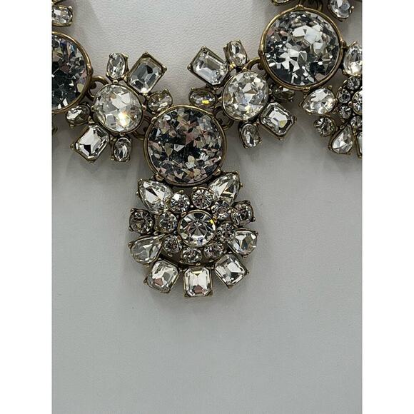 J. Crew Multi Shaped Large Rhinestone Wheels Bling Statement Necklace - Picture 6 of 16